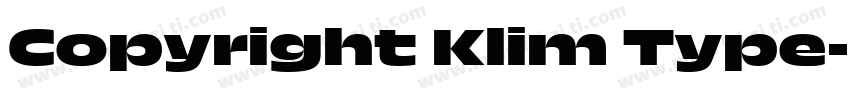 Copyright Klim Type字体转换